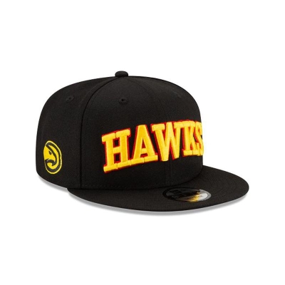 Black Atlanta Hawks Hat - New Era NBA Statement Edition 9FIFTY Snapback Caps USA6379154